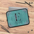 Floral Teal Monogram Custom Name Laptop Sleeve